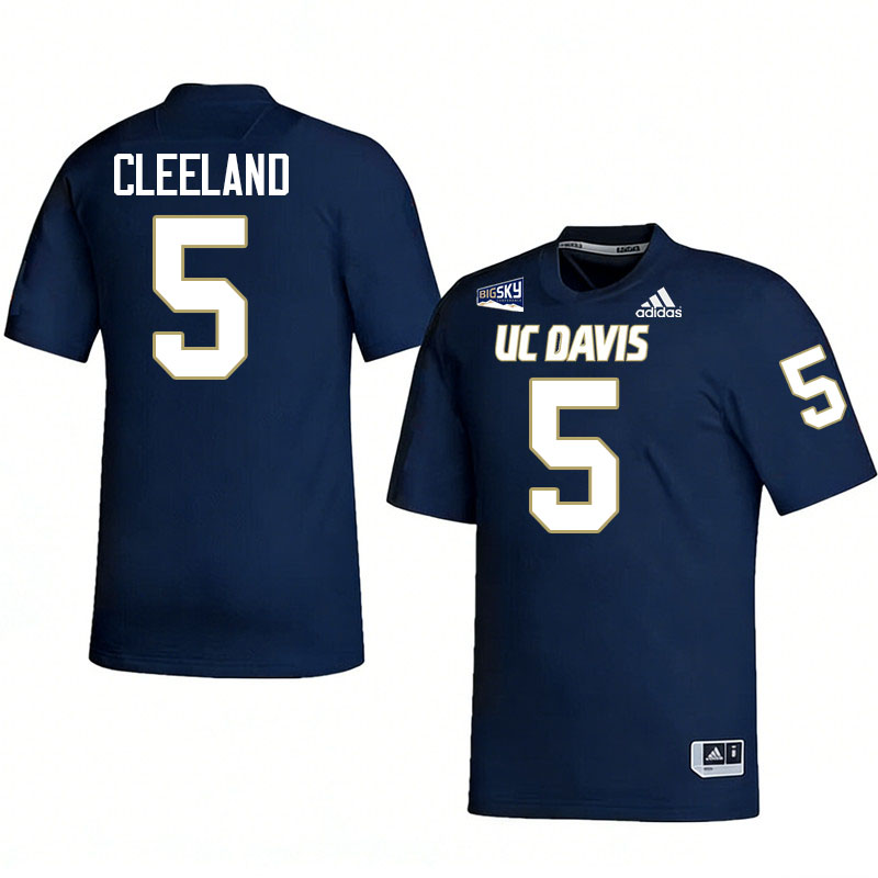 UC Davis Aggies #5 Treynor Cleeland College Football Jerseys, Uniforms Stitched Sale-Navy